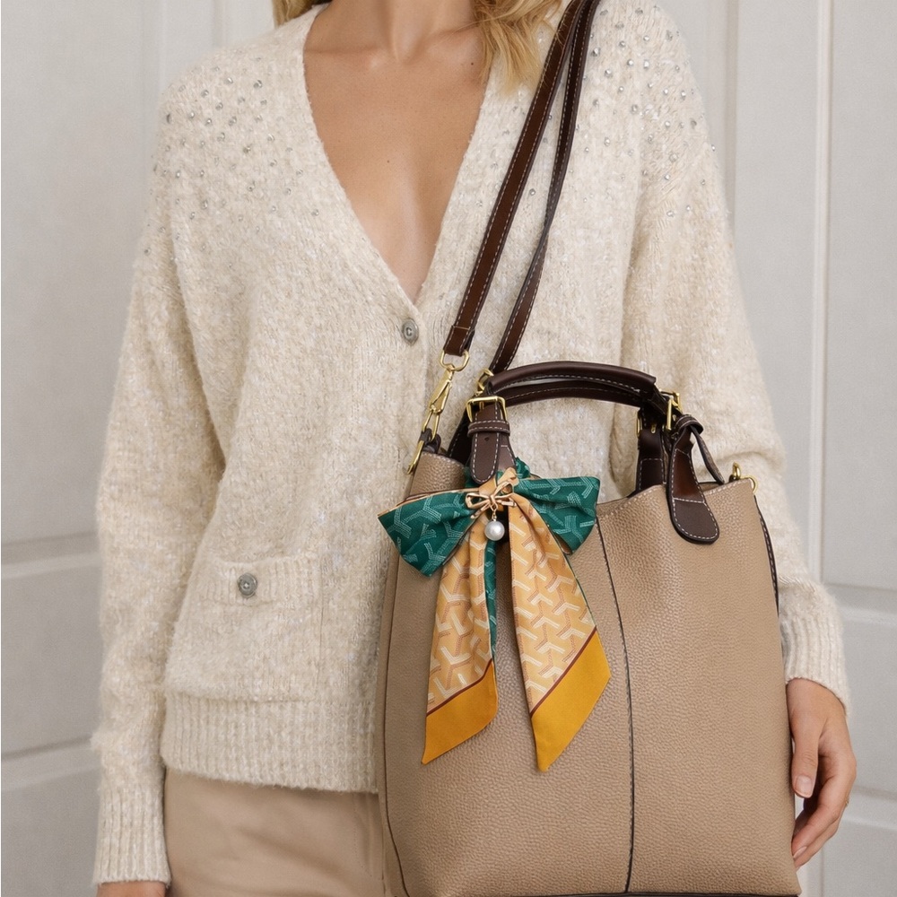Bucket bag with scarf detail